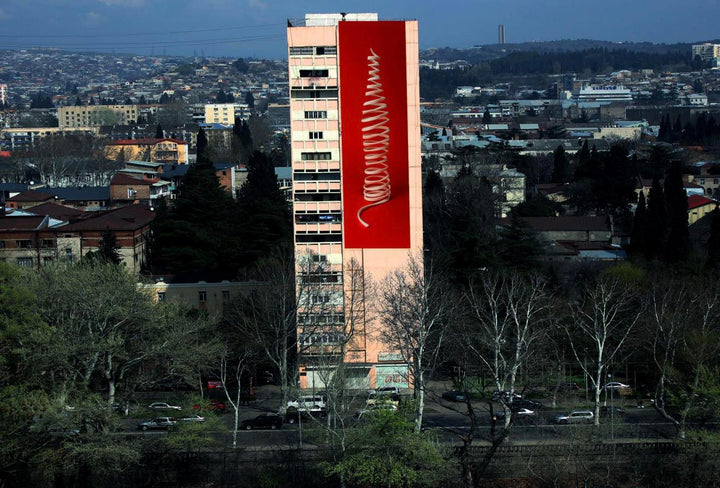 Wall-Mounted Billboard (OOH), Tsabadze Street, Right, Tbilisi, Georgia