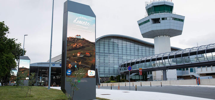 Airport Digital Towers (Departures), Dubrovnik Airport, Dubrovnik, Croatia