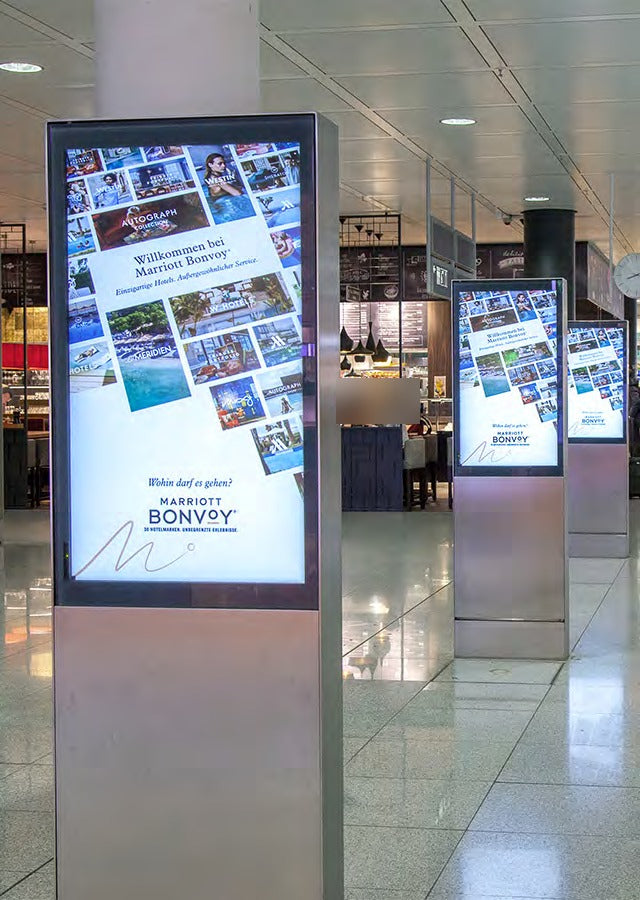 Schengen Digital Columns Package, Terminal 2 and Satellite Level 04, Munich Airport