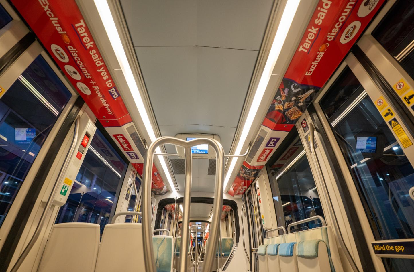 Dubai Tram Advertising, Interior Overhead Panels, Dubai