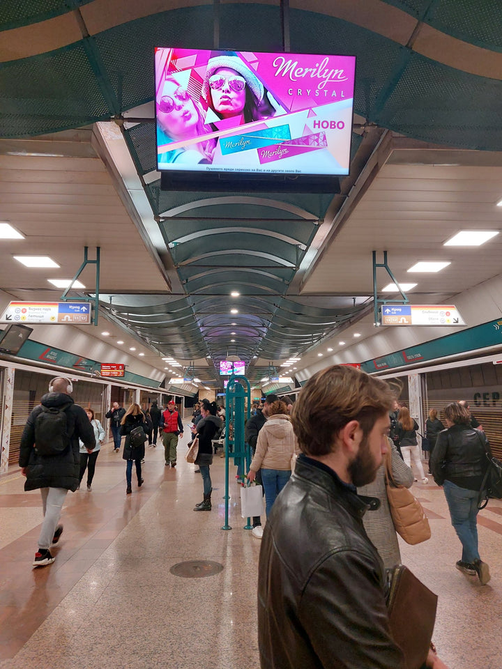 Sofia Metro Digital Screens, Serdika 1 Station, Sofia