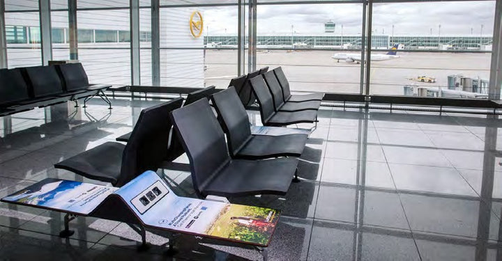 Table and Power Outlet Cover Branding, Terminal 2 and Satellite Departures, Munich Airport