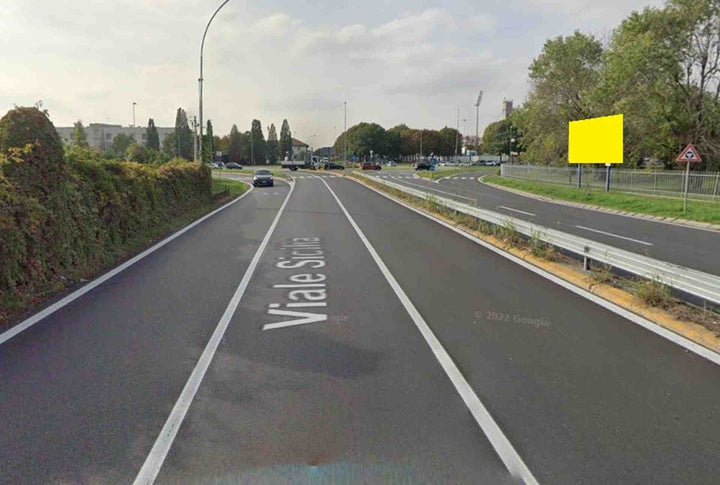 Temporary billboard Viale Sicilia 47 mt prima di Viale Stucchi, Monza, Italy