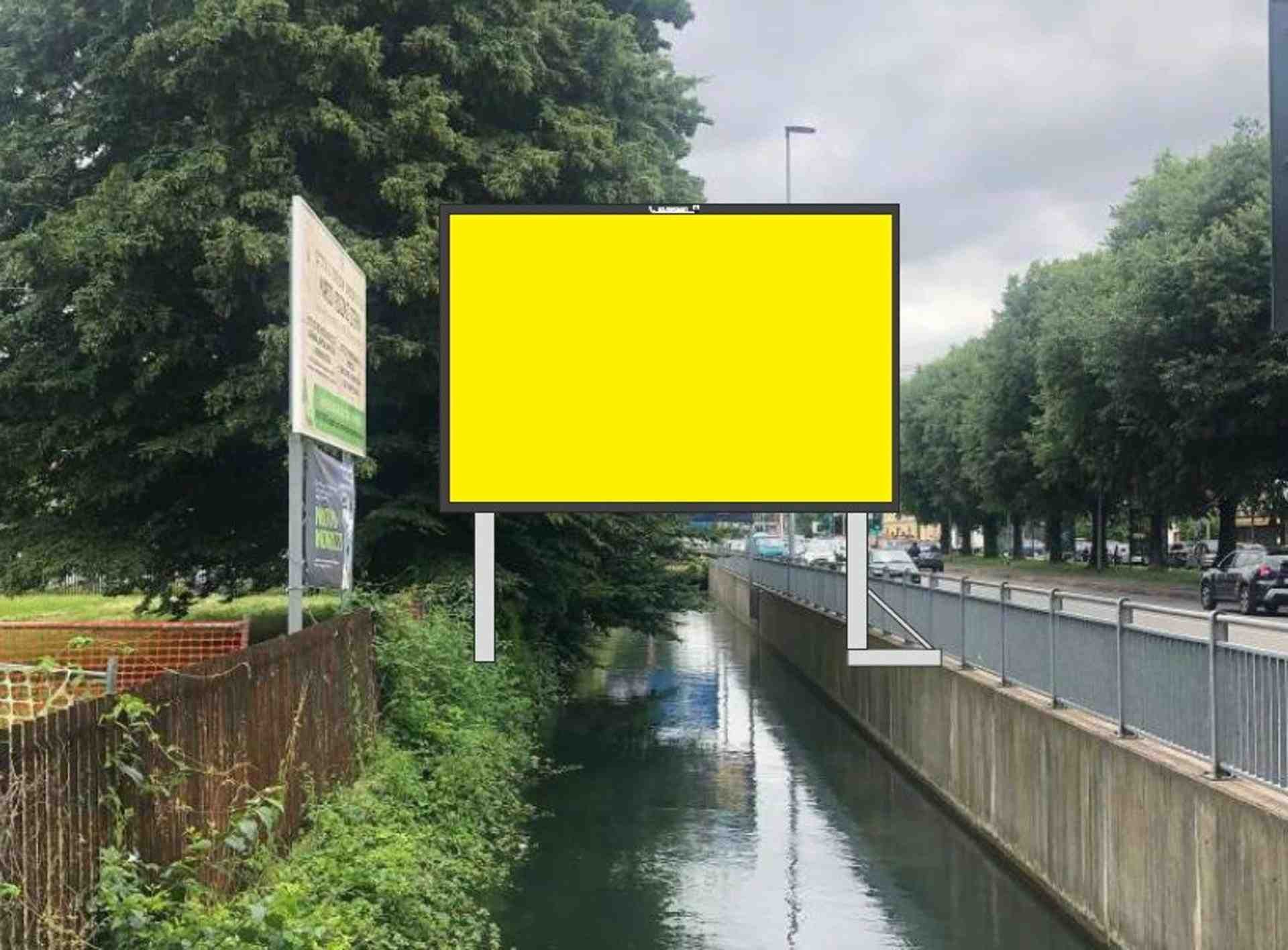 Temporary billboard Via Borgo Palazzo, Bergamo, Italy