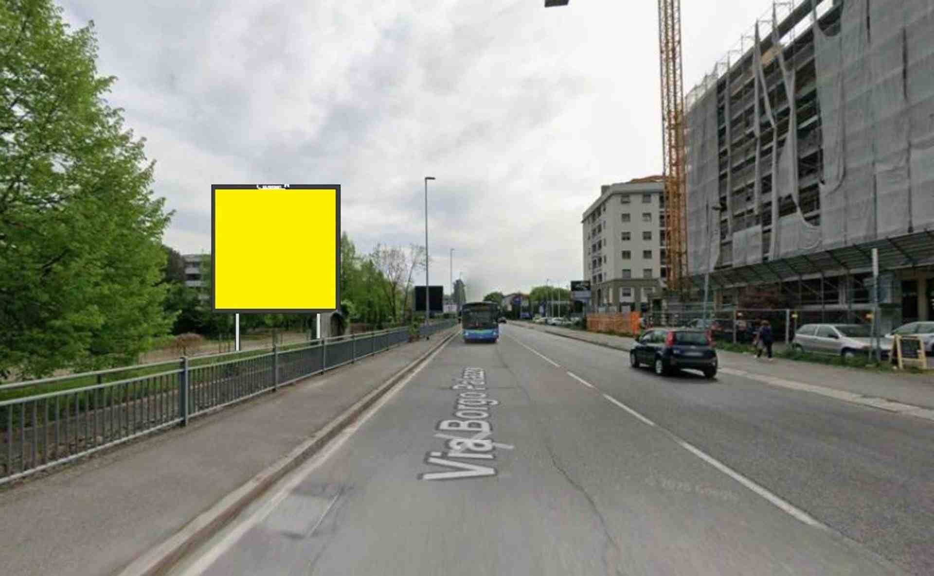 Temporary billboard Via Borgo Palazzo, Bergamo, Italy