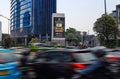 The City Tower digital led screen, View Semanggi to Bundaran HI, Central Jakarta, Indonesia