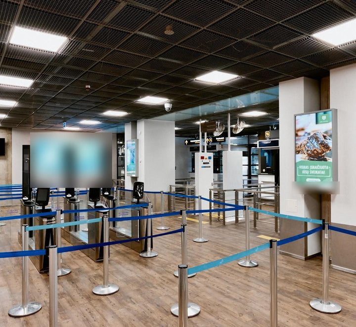 Wall Digital Screens (2), Non-Schengen Arrivals Hall, Kaunas Airport